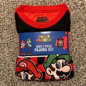 Super Mario Kids 2 Piece Pajama Set - Red and Black